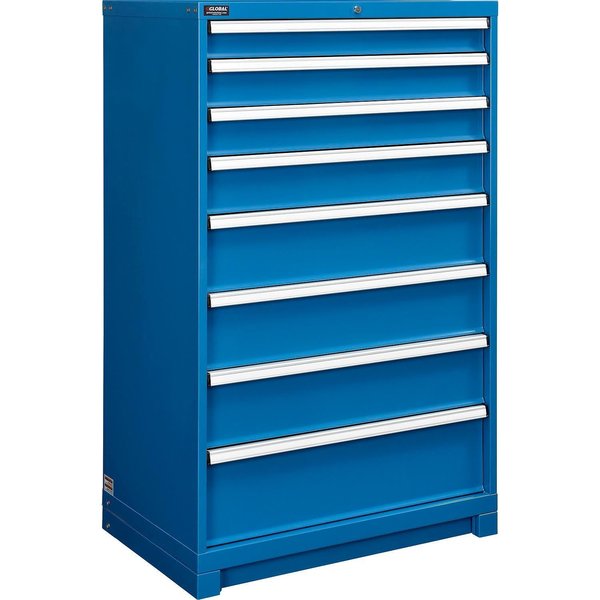 Global Industrial Modular Drawer Cabinet, 8 Drawers, w/Lock, 36Wx24Dx57H, Blue 298470BL